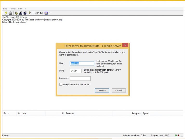 setup ftp server filezilla