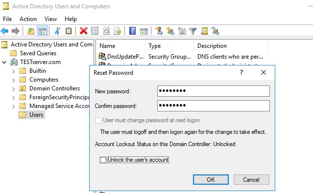 How To Reset Active Directory User Password In Microsoft Management Console