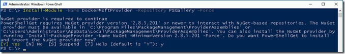 prompt you to install NUGET provider