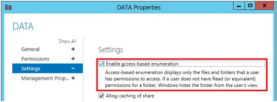 enable access-based enumeration